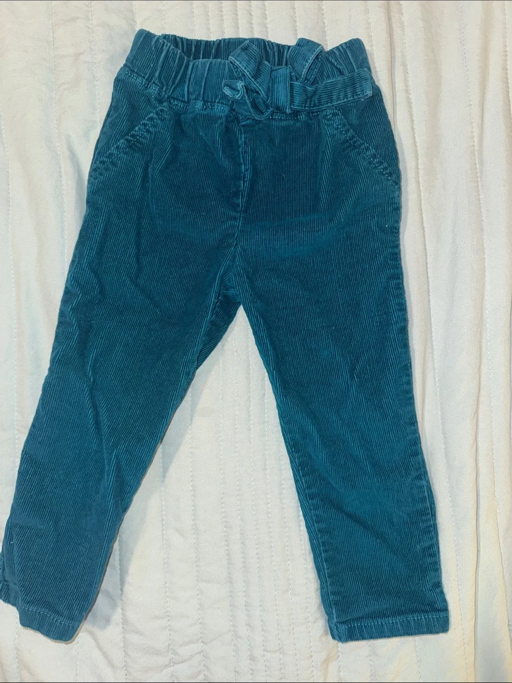 Fun Fall Outfit - Teal Corduroy Pants with Coordinating Gray Plaid Tunic Top